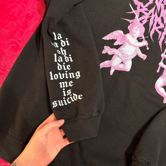 $uicideboy$ Pink Cherub Graphic Crewneck Sweatshirt (Cut Neckline) - Picture 2 of 8